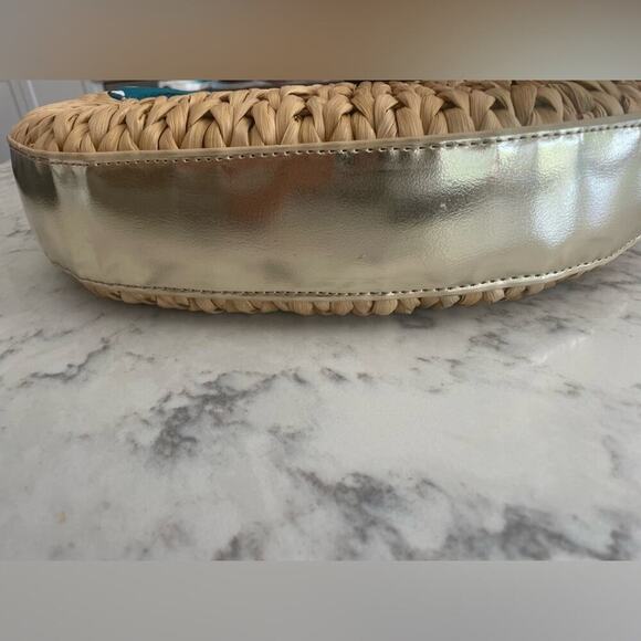 Lilly Pulitzer Monkey Business Straw Tote Bag Silk Scarf Monkey Charm - Picture 3 of 10